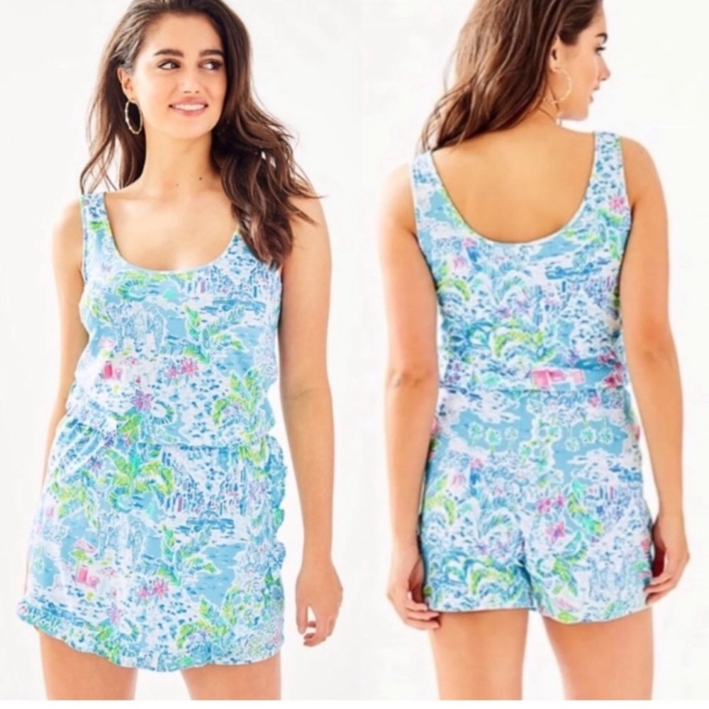 Lilly Pulitzer Analee Romper in Multi What a Lovely Place Size XL